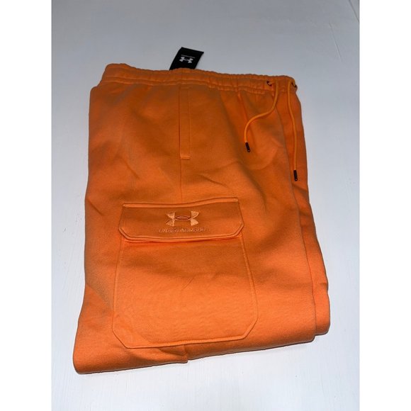Under Armour Women's Playback Essential Fleece Cargo Jogger Sweatpants, Orange S - Picture 2 of 5